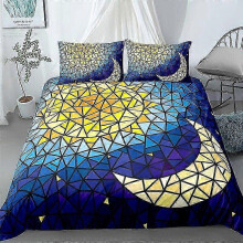 (14, 70take133cm 2pcs) Night Sky Kids Duvet Cover Set Dark Blue Bedding