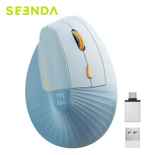 (Blue) Seenda Lift Vertical Wireless Mouse, USB-C Rechargeable, Ergonomic for Laptop, PC, MacBook, Windows, Android