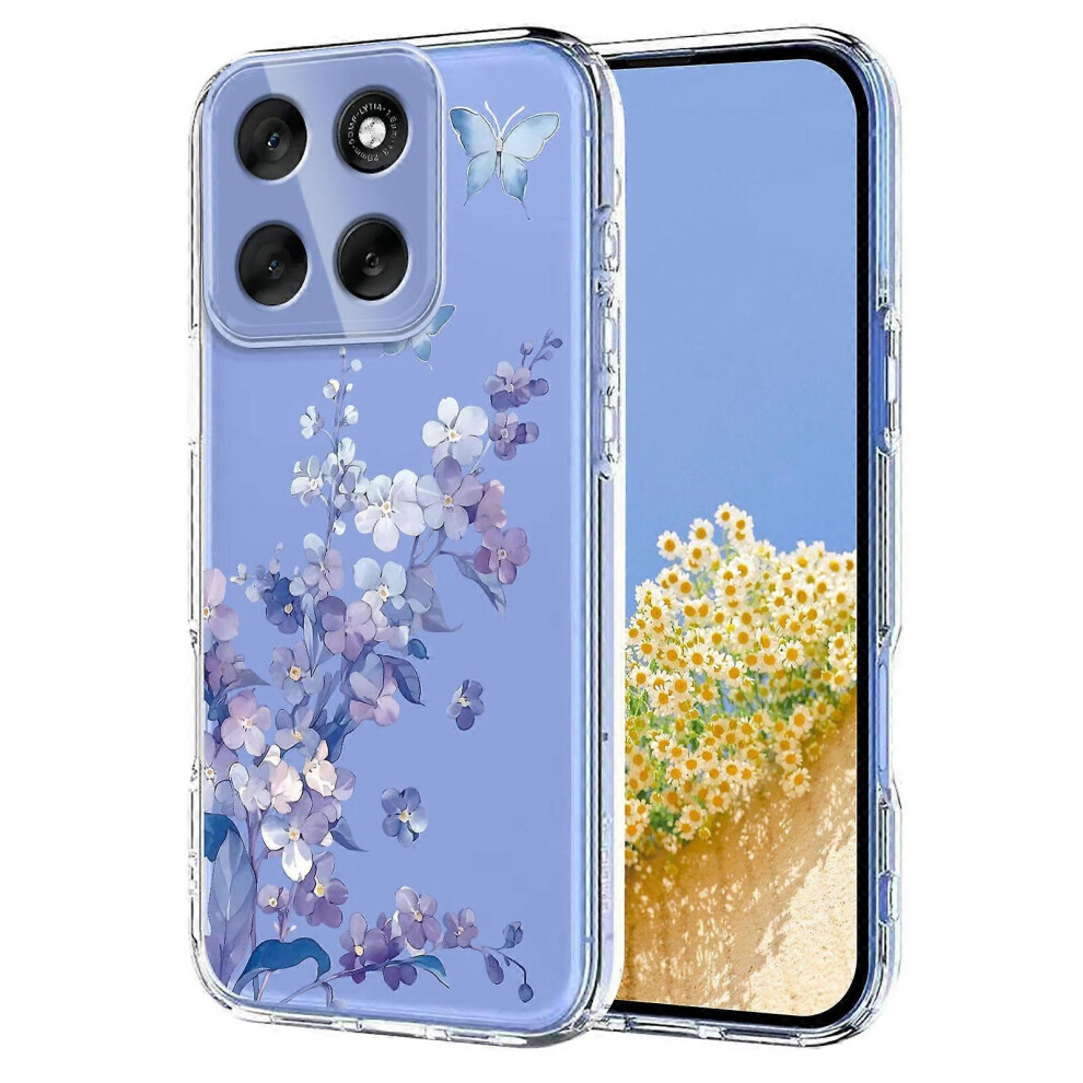(Violet, For Motorola Moto G86 5G) Floral Tpu Phone Case 5996097210543