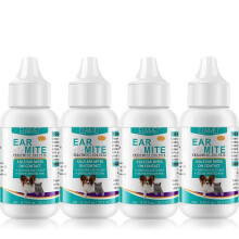 (4pcs) Cat Dog Ear Mite Treatment Oil Cleaner