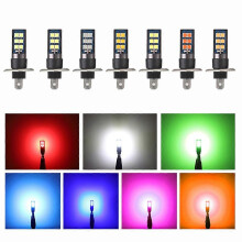 (Green, H1) 2x 7-farbige LED-Nebelscheinwerferlampen H1 H3 880 Canbus 3030 12SMD 12V