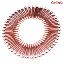(Coffee, 2) Fascia per capelli da donna in plastica elasticizzata a cerchio completo con denti a rombo flessibili