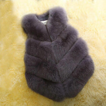 (XL, Dark Grey) Gilet da donna senza maniche in pelliccia sintetica Jb5-2