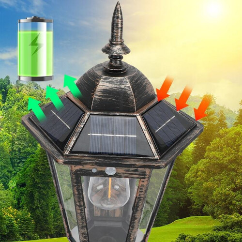 Solar Lantern Lamp Security Welcome Outdoor Garden Wall Light Waterproof 1