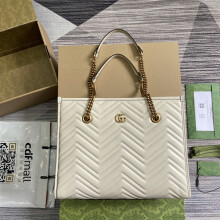 Gucci White Leather Tote 779724 34×28×12.5cm