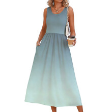 Dresses for Women Flowy Casual Dress Beach Vacation-Turquoise S