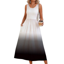 Dresses for Women Flowy Casual Dress Beach Vacation-Black L