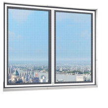 Fiberglas-Fenstergitter-Vorhang mit Reißverschluss – hält Insekten fern, 120 x 120 cm White