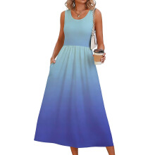 Dresses for Women Flowy Casual Dress Beach Vacation-Turquoise L