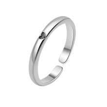 Verstellbarer offener Herzring Silver