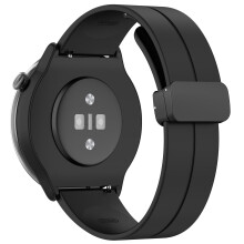 Uhrenarmband mit Magnetschnalle aus Silikon Black 22 mm Samsung Galaxy Watch 3 45 mm/Gear S3 Classic, Frontier, Huawei Watch Buds/GT Runner/GT2 Pro...