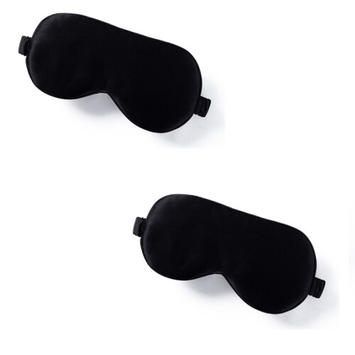 Schlafmaske aus seide im 2er-Pack Black