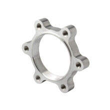 Disque de moyeu fileté pour roue libre de vélo en alliage d'aluminium à 6 boulons Silver 44 mm