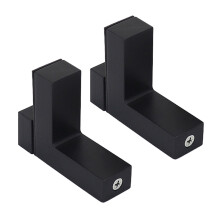 Adjustable shelf bracket wood/glass wall mount clip 2-pack Black