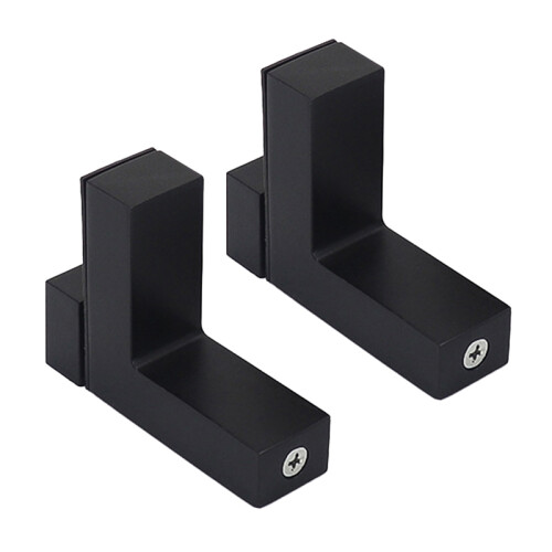 Adjustable shelf bracket wood/glass wall mount clip 2-pack Black