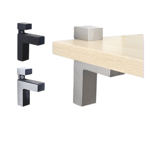 Adjustable shelf bracket wood/glass wall mount clip 2-pack Black 2
