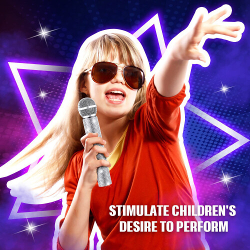 Sparkling Microphone Props Toy For Performers Singers-Red 2