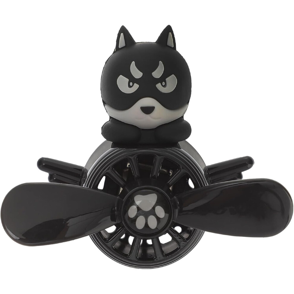 Car Aromatherapy Diffuser Fan Small Huskie Cartoon Auto Air Freshener For Vehicle Air Outlet Vent Decoration Black 5455468221583