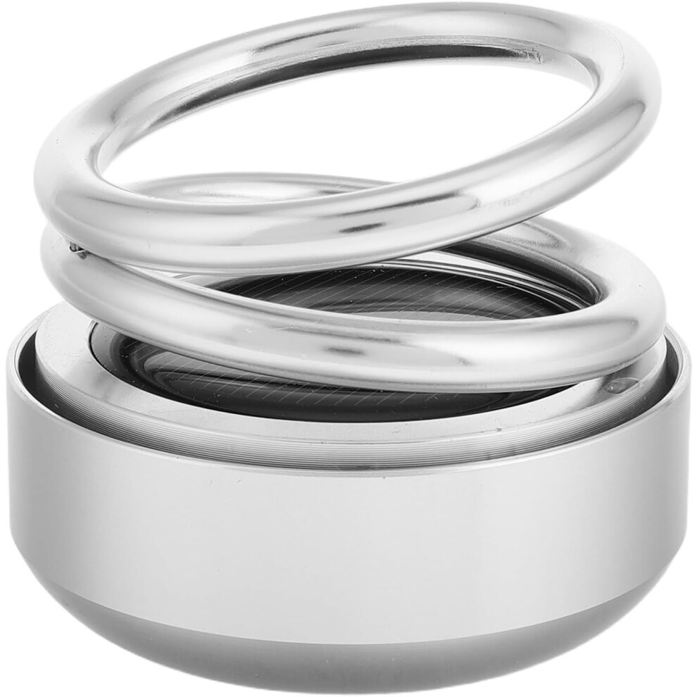 Solar Powered Rotating Car Aromatherapy Double Ring Ornament With Fragrance Chip, Portable Car Air Freshener For Interior Decoration And Travel Use 5455468221811