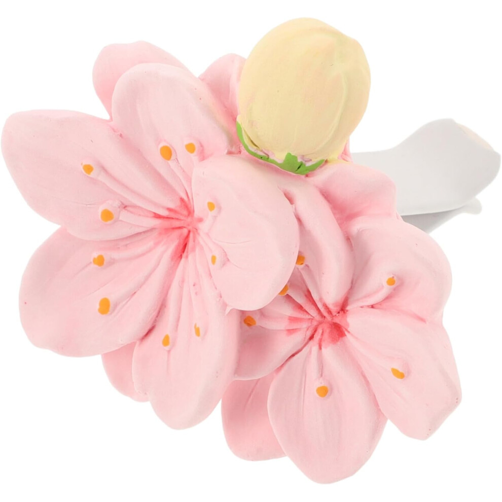 Gardenia Flower Car Air Freshener Clip, Blossom Scented Car Vent Diffuser, Dashboard Decoration For Automotive Air Conditioner Outlet Peach 5455468221415