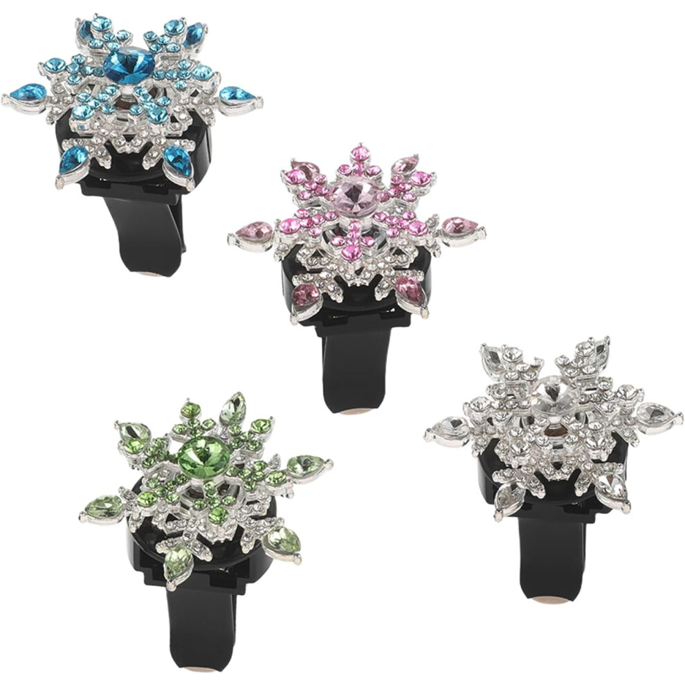 4Pcs Car Air Vent Clip Snowflake Bling Christmas Decor Automotive Vent Clip Car Accessory Decoration For Ac Outlet 5455468221873