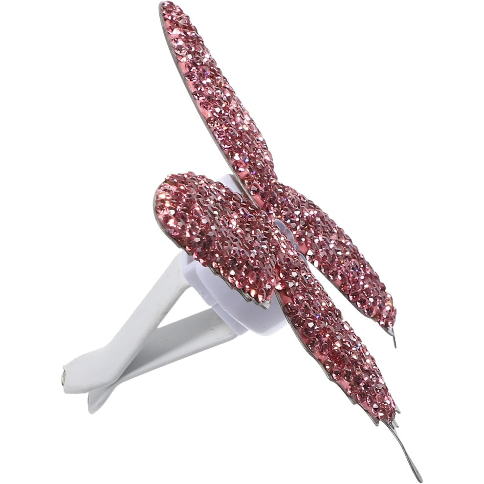 Car Air Vent Clip Butterfly Shape Rhinestone Car Aroma Ornament For Women Pink 5455468221750