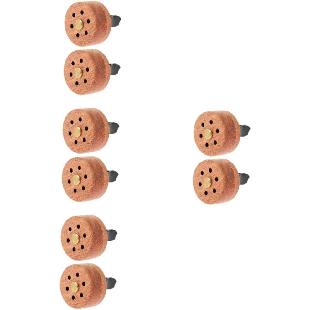 8Pcs Wood Essential Oil Diffuser For Car Household Aromatherapy Fragrance Diffuser Car Scent Air Freshener Oil Light/Brown 5455468222900