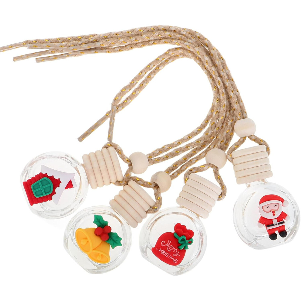 4Pcs Hanging Car Aromatherapy Pendant Empty Diffuser Bottle Glass Air Freshener For Car Interior Fragrance Use As Decoration 5455468222108