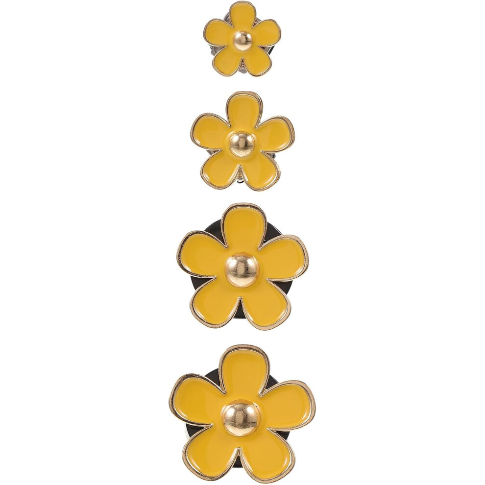 4Pcs Alloy Daisy Car Vent Clips Car Aroma Ornament Air Freshener Set Interior Decor Creative Auto Dashboard Decorations For Vehicle Yellow 5455468221965