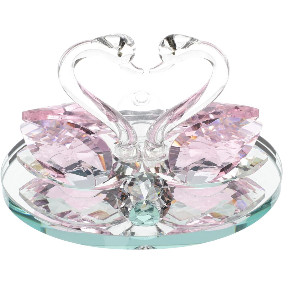 Car Swan Ornaments Crystal Swan Figurine Dashboard Decor Car Air Freshener Vent Clip Decor Pink 5455468222139