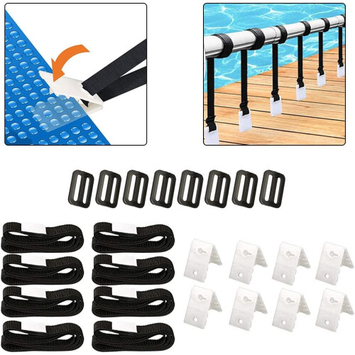 Κιτ ιμάντα για ηλιακή κάλυψη, Universal Inground Swimming Pool Adapter, αγκράφες και πλάκες 2