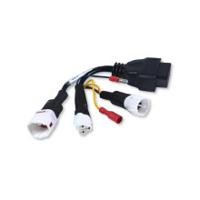 Voor 3-pins + 4-pins motorfietskabel, 3-in-1 motorverlengkabel, OBD-diagnoseconnectoradapter