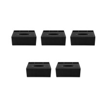 5x PU tissuebox met afstandsbediening, multifunctionele bureau-organizer, pennen- en schaarhouder (zwart)