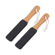 2 stuks voetvijl, eeltverwijderaar, hielrasp met houten handvat, voetscrubber, pedicurevijl.