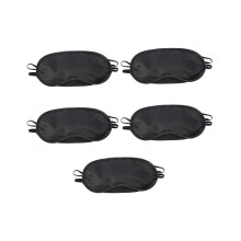 5X Uni- ja Silmämaski Silmät Matkustus Musta Nailon 18,5 x 9 cm Muoti