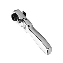 2-in-1 ratelsleutel met platte handgreep, 1/4 inch, dubbelzijdig, 72 tanden, snelspanner, schroevendraaierbit