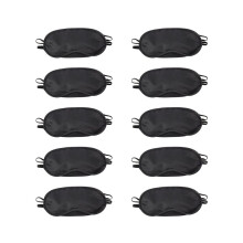 10X Uni- ja Silmämaski Silmät Matkustus Musta Nailon 18,5 x 9 cm Muoti