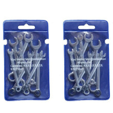 20-delige set steeksleutels met dubbele kop, offset ringsleutels, combinatiesleutels 4-11 mm