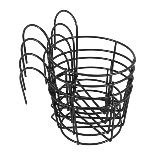 4Pcs Hanging Railing Pot Holder Plant Iron Racks Small