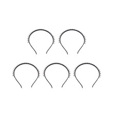 5x Zilveren Metalen Studs Klinknagels Spike Hoofdband Haarband Aliceband Punk Meisje
