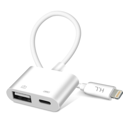 Kompakti Lightning-lataussovitin iPhonelle/iPadille Lightning - USB - valkoinen 1