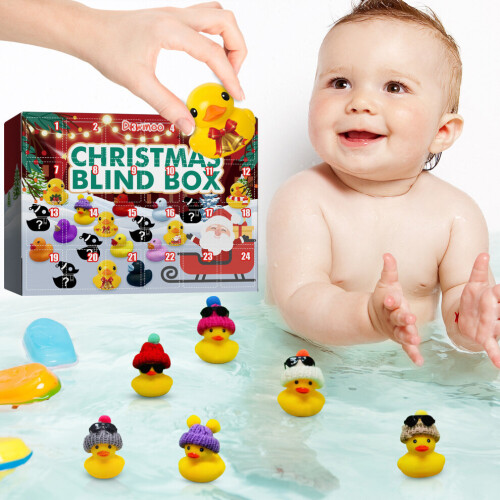 Adventskalender met 24 rubberen badeendjes, kerstcadeau 1