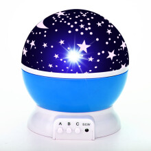 (blauw) Sterrenprojectorlamp voor kinderkamer, LED-nachtlampje, babylamp, decoratie, draaiende sterrenhemel,
