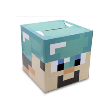 (Blauwe Steve Diamond Armor) Minecraft kartonnen hoofddeksel doos Steve Creeper Enderman masker cosplay