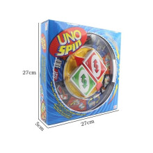 (Sininen) Spin Card Uno -pelilautapelilelu perhejuhlaopetuslahja interaktiivinen rekvisiitta