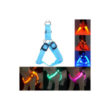 (Sininen, XL rinnanympärys 68-70 cm) USB-ladattava LED-koiranpanta, vilkkuva valo ja turvavaljaat lemmikeille