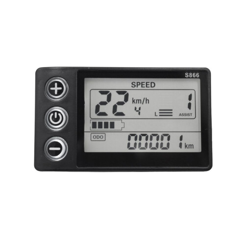 S866-controllerpaneel met dashboard, 36V 350W sinusgolfcontroller en LCD-display voor elektrische fietsen 1