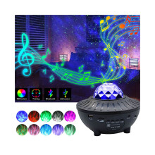 Kleurrijke sterrenprojector met lichteffect, Bluetooth, USB, spraakbesturing, muziekspeler en LED-nachtlampje.