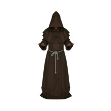 (Koffie, L) Heren Monnik Maxi Gewaad Mantel Cape Monnik Middeleeuws Renaissance Priester Kostuum Cosplay