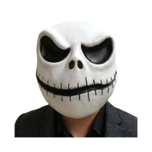 (Mond dicht, één maat) Halloween Jack Skellington Volledig Masker Spellen Latex Eng Kostuum voor Volwassenen